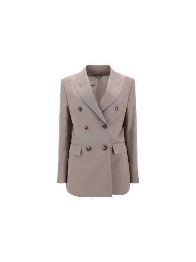 Golden Goose Double-breasted Wool-gabardine Blazer In Beige