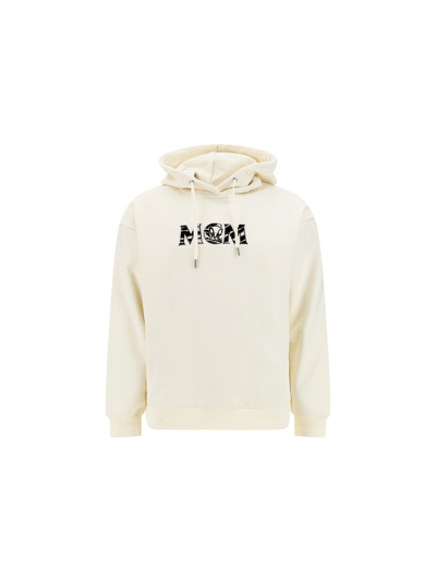 Mcm Logo Printed Drawstring Hoodie In Multicolor