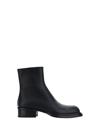 ALEXANDER MCQUEEN CUBAN STACK ANKLE BOOTS ALEXANDER MCQUEEN SHOES BLACK