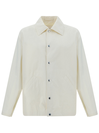 Jil Sander Logo-print Cotton Shirt Jacket In White