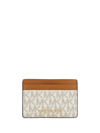 Michael Kors Jet Set Monogram Faux-leather Card Holder In Multicolor