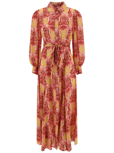 Rixo London Womens Maddison Shirt Dress In Woodblock Rose In Multicolor
