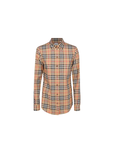 Burberry Lapwing Checked Stretch Poplin Shirt In Multicolor