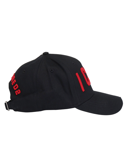 Dsquared2 Dsq Classic Icon Baseball Cap Black In Black