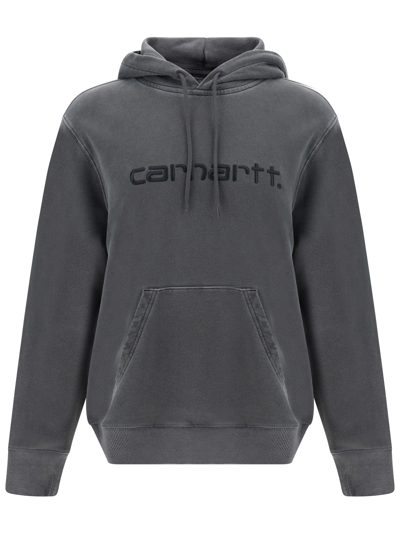 Carhartt Embroidered-logo Hoodie In Black