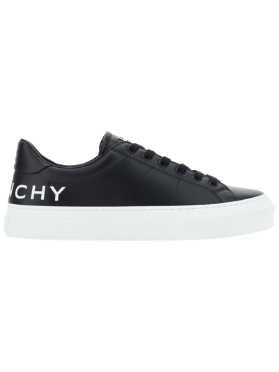 Givenchy Logo-print Leather Sneakers In Black
