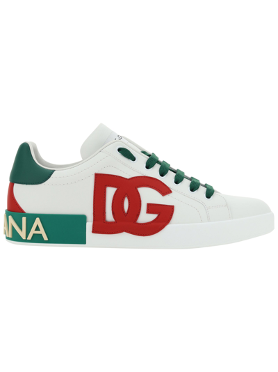 Dolce & Gabbana Portofino Logo-patch Sneakers In Multicolor