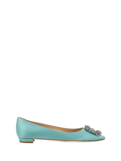 Manolo Blahnik Hangisi Buckle-detail Ballerina Shoes In Multicolor