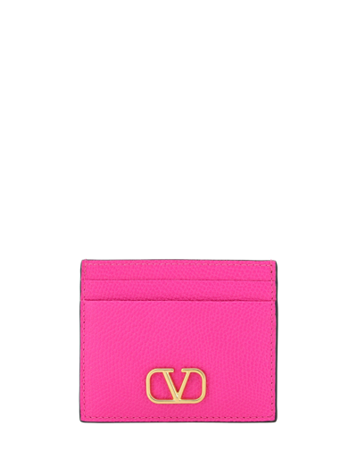 Valentino Garavani Vlogo Card Holder In Pink