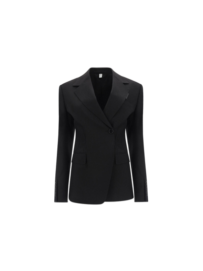 Burberry Claudete Tailored Asymmetric Blazer In Black