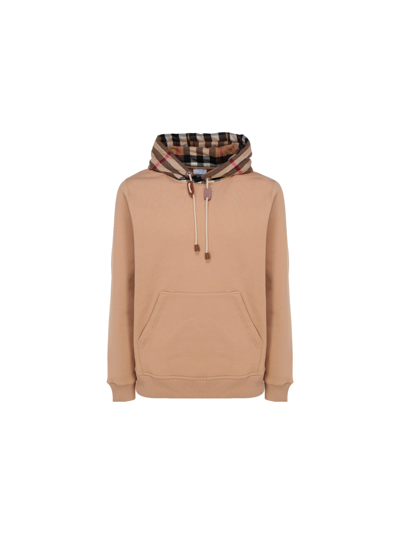 Burberry Samuel Check Print Cotton Jersey Hoodie In Multicolor