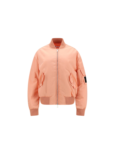 Off-white Laundry Logo-patch Bomber Jacket In Orange