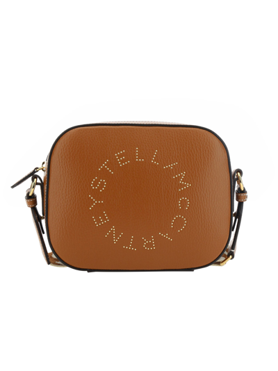 Stella Mccartney Small Perforated Logo Faux Leather Camera Bag In Multicolor