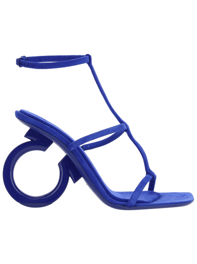 Ferragamo Elina Sandal In Lapis Lazuli