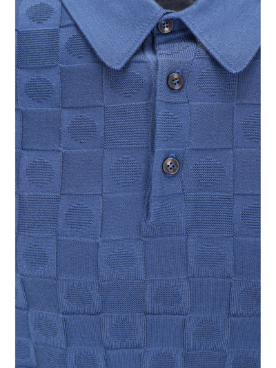 Dolce & Gabbana 3d Check Jacquard Polo Shirt In Multicolor