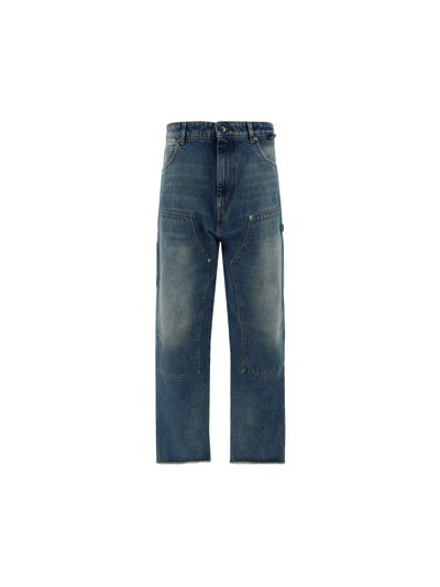 Darkpark Blue Denim Straight Leg Cut Jeans