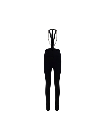 Attico Ruby Jersey Halterneck Skinny Trousers In Black