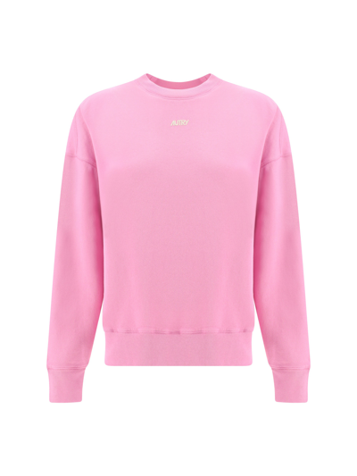 Autry Logo-print Cotton Sweatshirt In Pink