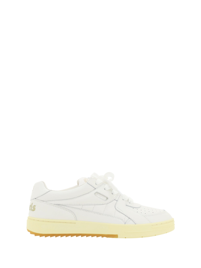 Palm Angels University Lace-up Leather Trainers In White