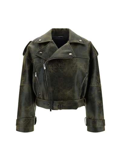 The Andamane Nova Black Leatherette Biker Jacket