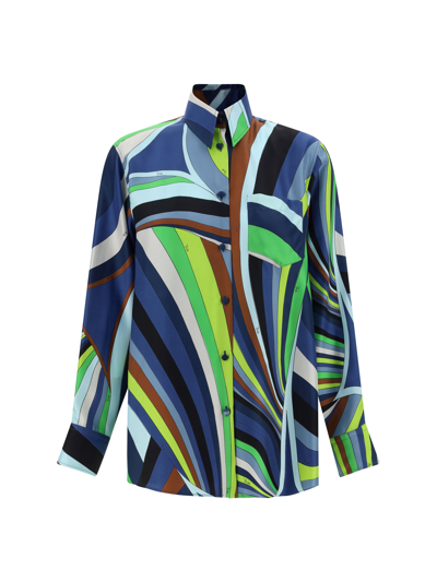 Pucci Abstract-print Silk Shirt In Multicolor