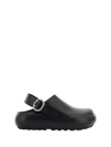 Jil Sander Slingback Flat Leather Clogs In Multicolor