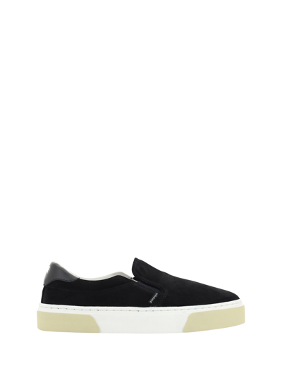 Palm Angels Palm Slip On Suede Sandals In Black