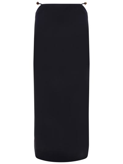 Ganni Double Satin Maxi Skirt In Black
