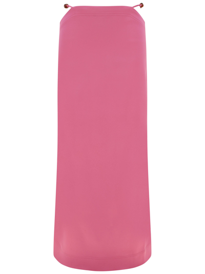 Ganni Bead-detailing Satin Maxi Skirt In Orchid