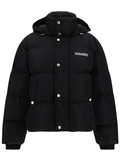 Dsquared2 Logo Print Padded Puffer Jacket In Multicolor