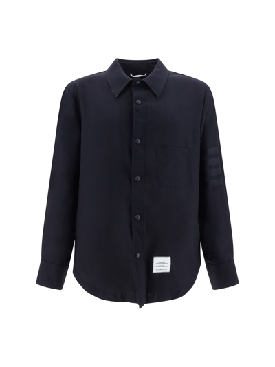 Thom Browne Cotton Shirt In Dark Blue