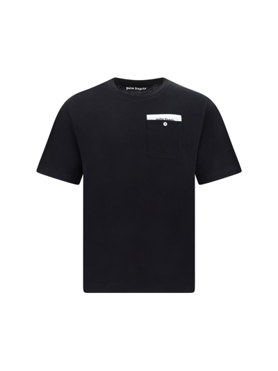 Palm Angels T-shirt With Chest Pocket In Black
