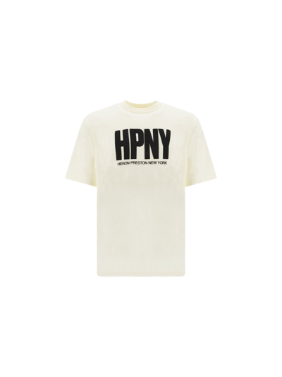 Heron Preston T-shirt In Organic Cotton With Reg Hpny Logo Print In White,black