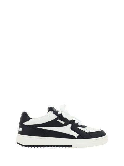 Palm Angels Palm University Panelled Leather Sneakers In White