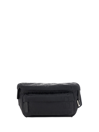 Versace Logo Belt Bag Crossbody Bags Black In Multicolor
