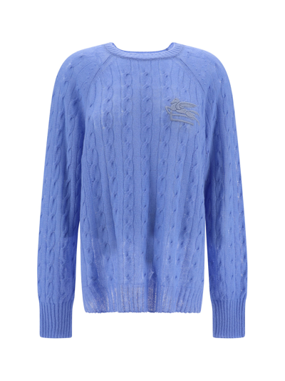 Etro Cashmere Jumper With Pegasus Embroidery In Multicolor