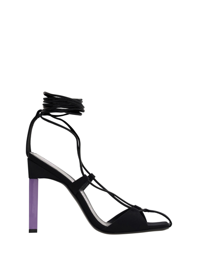 Attico Adele Lace-up Sandal 105 In Black