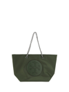 Tory Burch Ella Leather Chain Tote Bag In Olive Green