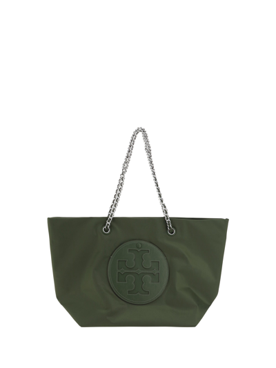 Tory Burch Ella Leather Chain Tote Bag In Green