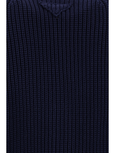Prada Chunky-knit V-neck Cardigan In Navy