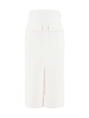 Msgm Faux-leather Midi Skirt In White