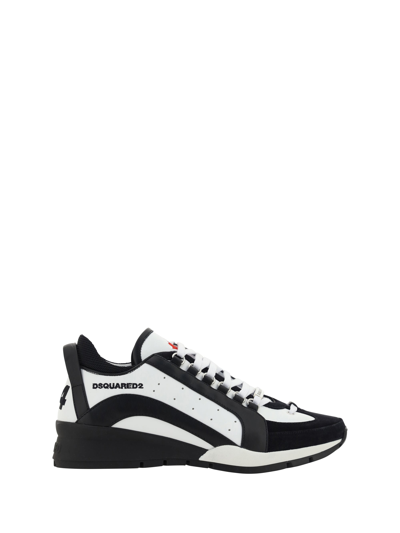 Dsquared2 Legend 551 Mix Leather Low-top Sneakers In White