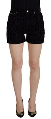 Dolce & Gabbana Black Denim Cotton Stretch Hot Pants Shorts In Black