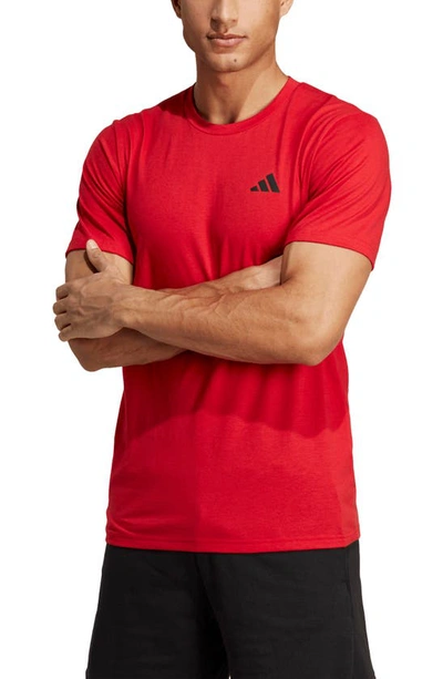 Adidas Originals Men's Essentials Feel Ready Logo Training T-shirt In Better Scarlet/ Black