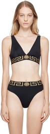 Versace Greca Print Triangle Bralette In A1008 Black