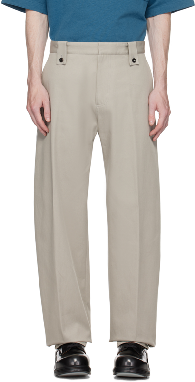 Bottega Veneta Gray Three-pocket Trousers In 8390-agate Grey