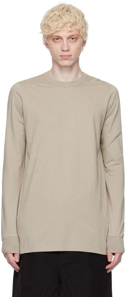 Rick Owens Off-white Level Long Sleeve T-shirt In 08 Pearl