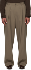 THE ROW TAUPE RUFUS TROUSERS