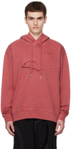 Feng Chen Wang Double-collar Cotton Hoodie In Red
