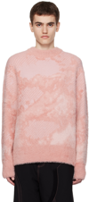 FENG CHEN WANG PINK LANDSCAPE PAINTING SWEATER